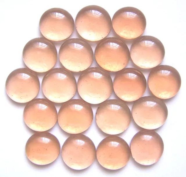 20 x Shades of Soft Peach Mosaic Lead Light Pebbles Art Glass Stones