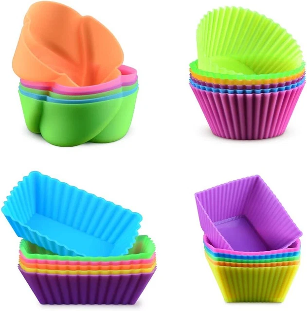 Silicone Baking Cups Cupcake Liners - 24Pcs Reusable Silicone Molds