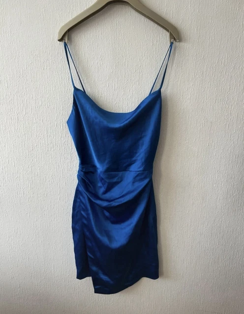ZARA BLUE SATIN Chain Detail Mini Dress Size XS Brand New 16.14 - PicClick  UK