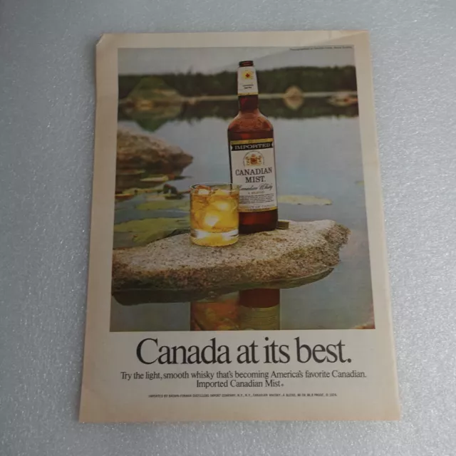 Vintage Print Ad Canadian Mist Whisky Sports Illustrated Feb 17, 1975