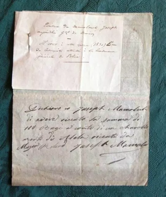 Lettre Autographe Signée de Joseph Vantini (Yusuf ou Youssouf) 1830