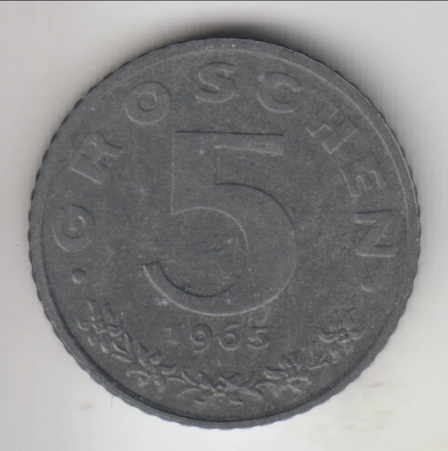 1965 Austria 5 groschen, Austrian eagle, proof, KM-2875 3