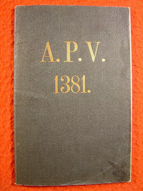 ALTE PANKGRAFEN-VEREINIGUNG WEDDING A. D. PANKE (A.P.V. 1381) - Jahrbuch v. 1904