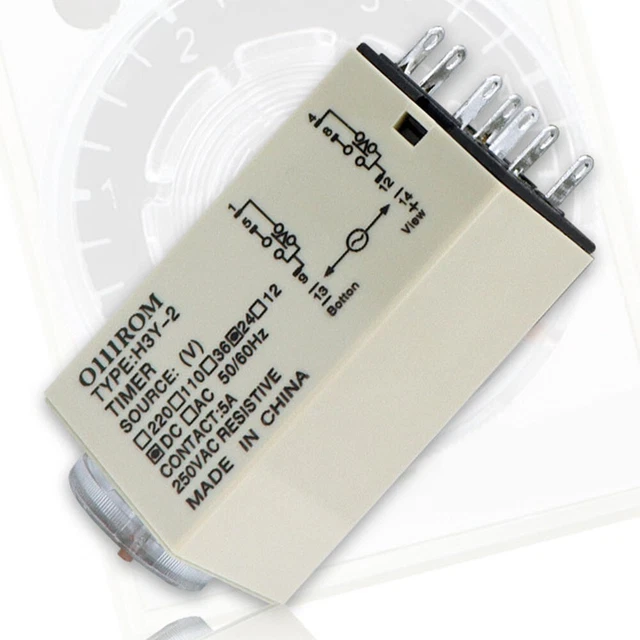 Relè timer 8 pin H3Y2 compatto e affidabile con ritardo anni 60 e indicatore LED