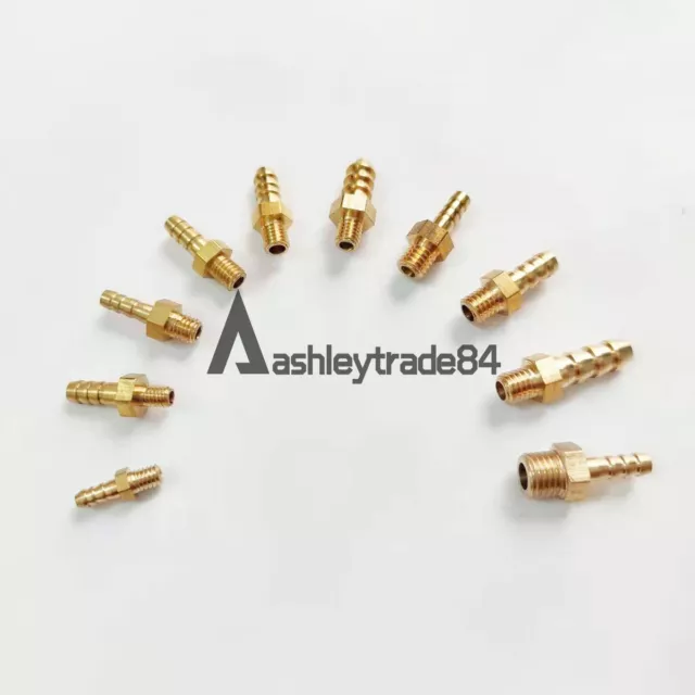 5/10x Brass Hose Barb Fittings Metric Male Thread M4 M5 M6 M8 Barb Ф3~10mm