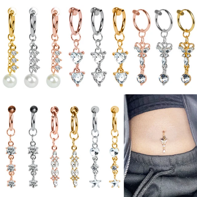 Papillon Faux Ventre Bouton Anneau Faux Ventre Perçage Clipon Annea ,