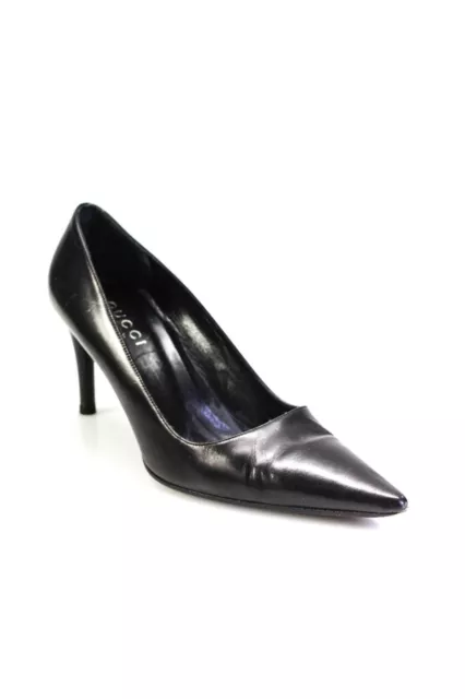 Gucci Womens Stiletto Pointed Toe Pumps Brown Patent Leather Size 9B