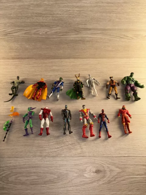 Marvel Universe 3.75” Lot Of 13 Action Figures Hulk Goblin Loki Spider-Man Etc