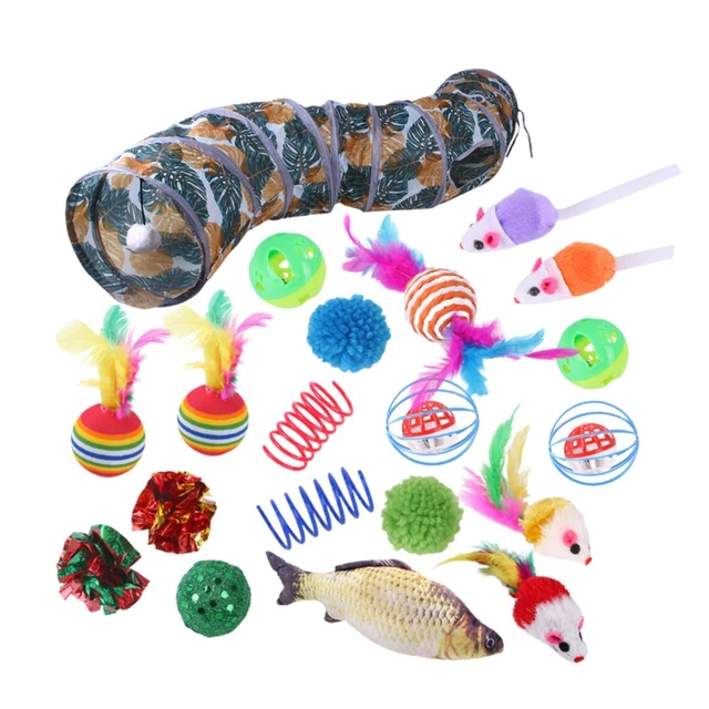 Lot de 20 jouets pour chat Tube de tunnel pliable pour  grand