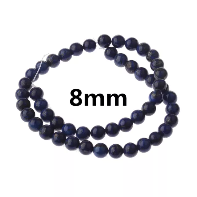 Natural Blue Lapis Lazuli Smooth Gemstone Round Loose Beads 6MM 8MM 10MM