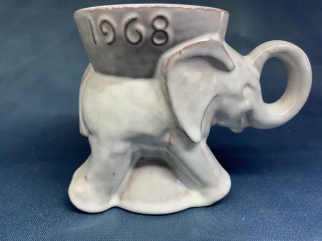 Frankoma Coffee Mug Republican Party Americana Nixon Era 1968 GOP Elephant