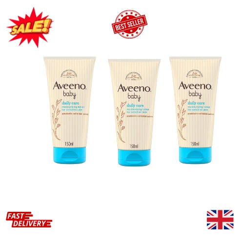 Pack of 3 Aveeno Baby Daily Care Moisturising Lotion, 3x150ml, Sensitive Skin