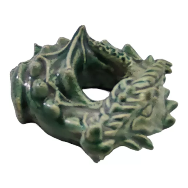 Ceramic Green Sleeping Baby Dragon Small Figurine Decor READ!!!