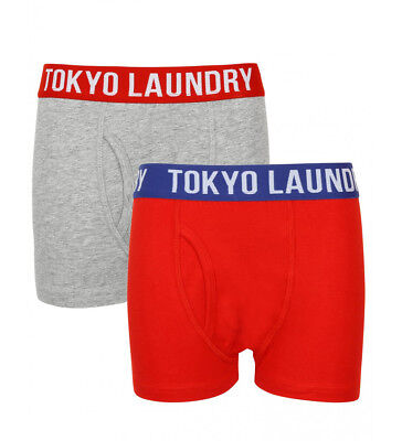 Bambini Ragazzi Tokyo Laundry Alton 2 Confezione Boxer Intimo Età 6 - 13 Anni
