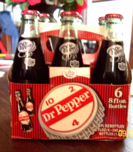 ORIGINAL SEALED 6 Pack of  Dr. Pepper 8fl oz Bottles Pure Cane Sugar