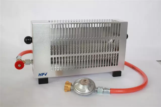 HPV Heizstrahler Campingheizung Gas Zeltheizung Gasheizung 1,7 kW, mit  Gasschlauch, Druckminderer mit Manometer, für Propan-Gasflasche