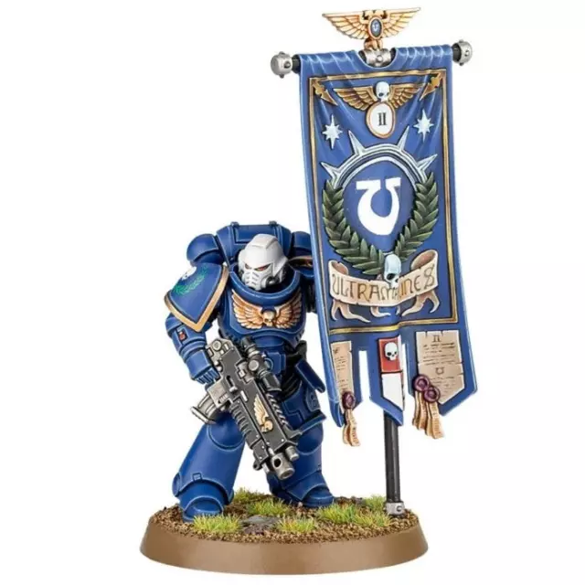 WARHAMMER 40K SPACE Marine Primaris Ancient Standard Bearer New on