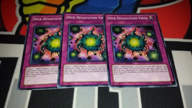 3x Deck Devastation Virus - GLD4-EN049 - Common LP Yugioh