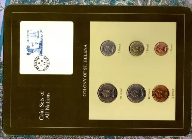 Coin Sets of All Nations St. Helena 1984 UNC 1 Pound 50,10,5,2,1 Pence JU.8.89