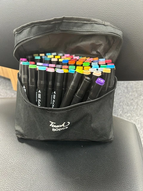 Touch Dual Tip Art Pens - 90 Pen Pack (Carry Case Zip Damaged)
