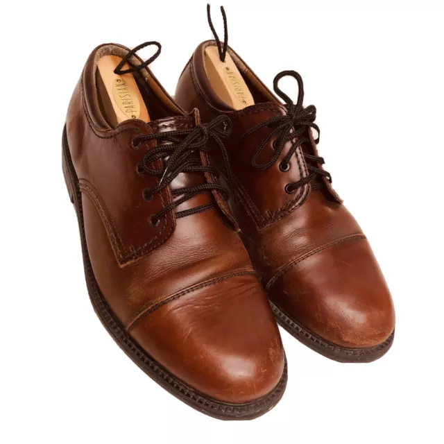 DOCKERS MENS BROWN Leather Lace Up Oxford Cap Toe Dress Shoes Size 10W ...