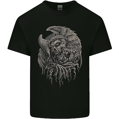 Angel Skull of Death Biker Motorbike Gothic Mens Cotton T-Shirt Tee Top
