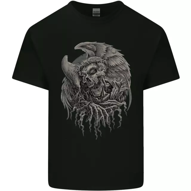 Angel Teschio Di Death Biker Moto Gotico Uomo Cotone T-Shirt