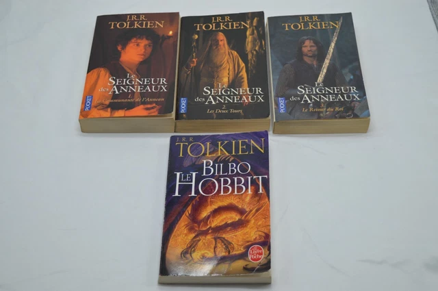 LOT DE 4 livre le seigneur des anneaux + Hobbit en français pocket EUR
