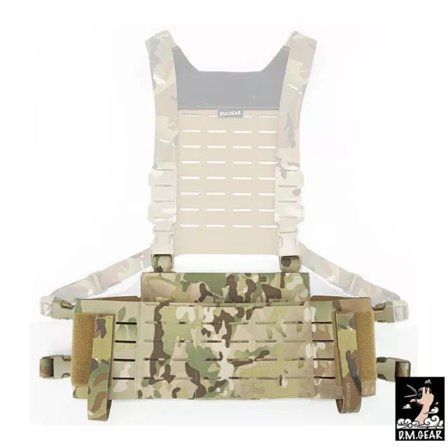 DMgear Tactical Vest MOLLE Chest Rig Laser Cut Chest Rig Léger détachable Camo