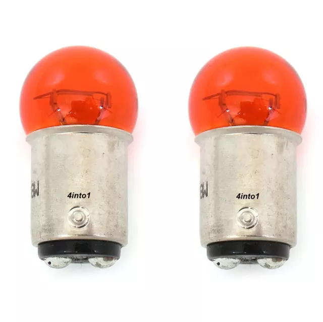 Set of 2 Mini 1157 Turn Signal Bulbs - Dual Filament - Amber