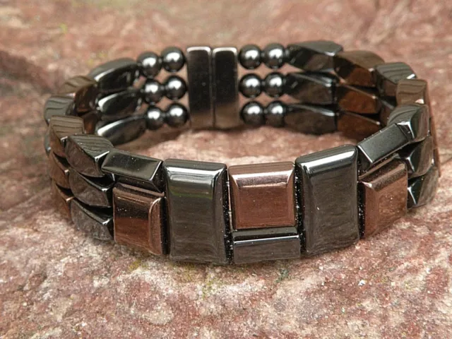 100% Black n Copper Magnetic Bracelet Anklet AAA+ Clasp 3 row Hand Made USA