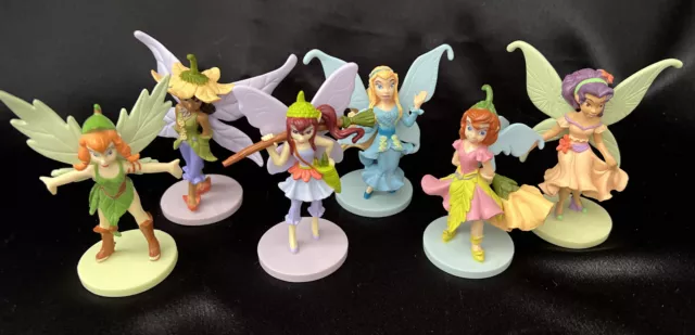 Lot Of 6 Disney Pixie Hollow Fairies Fairy PVC Figures Cake Toppers Tinker Bell