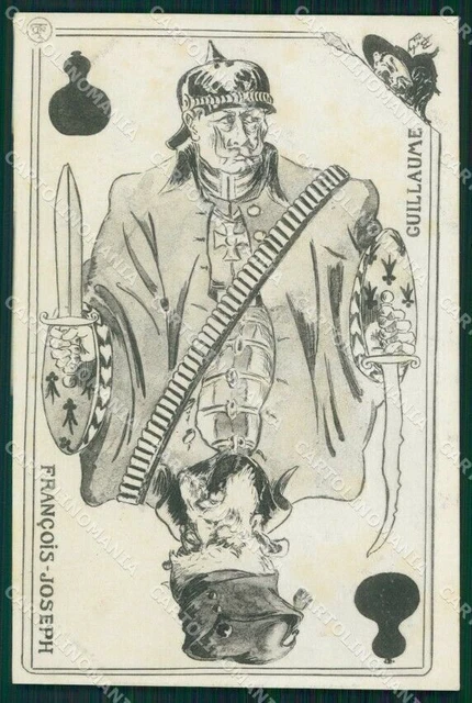 WWI WW1 Propaganda Humor Anti German Austrian Kaiser Playing Card cp XF8767