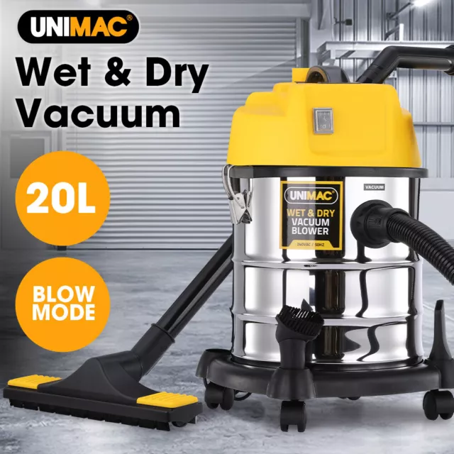 UNIMAC 20L Wet and Dry Vacuum Cleaner Blower Car Home Carpet Bagless Portable