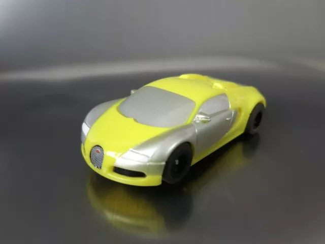 Micro Scalextric Car Bugatti Veyron Hyper car yellow working 1:64 Free postage