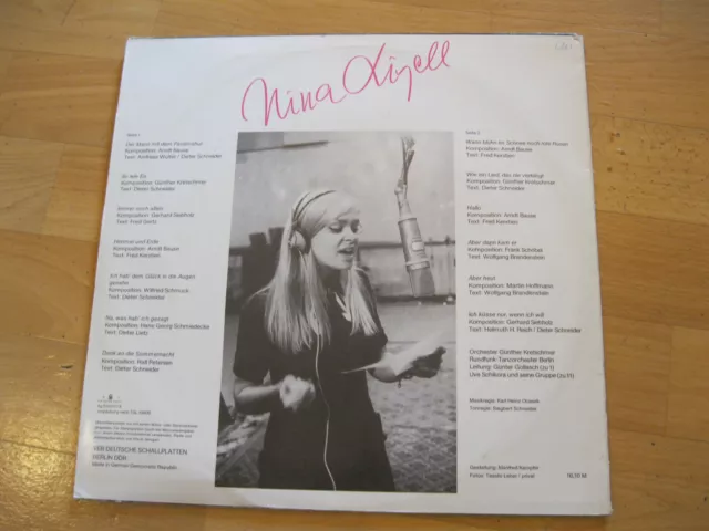 LP Nina Lizell Same Der Mann Mit Dem Panamahut Vinyl Amiga DDR 8 55 320 2