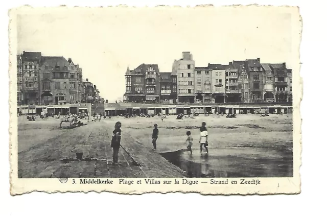 Belgique  Middelkerke  Plage Et Villas Sur La Digue