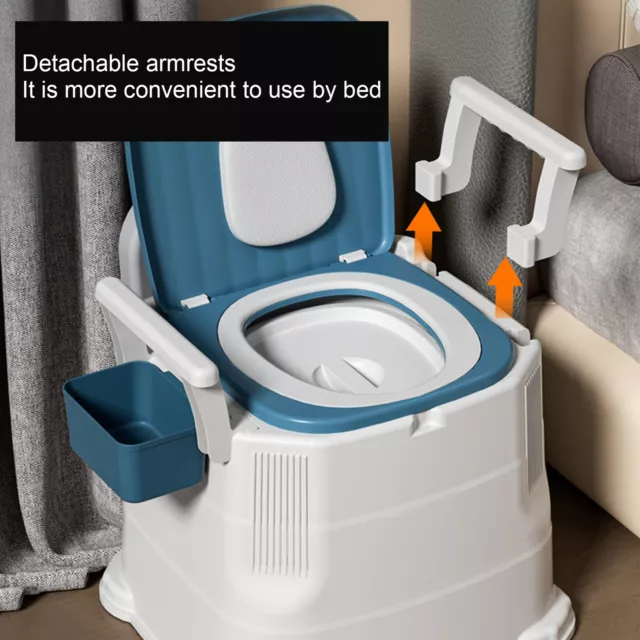 Adult Bedside Commode Toilet With Detachable Armrests Portable Moible NEW