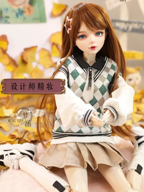 1/3 BJD Doll Fashion Girl Full set Ball Jointed Dolls Face Makeup Eyes Clothes