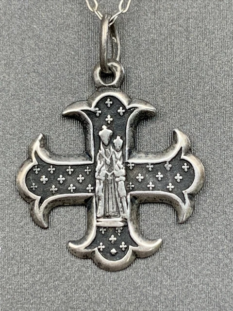 Antique￼ 925 Sterling Maltese ￼cross Basilica Of Notre Dame Of Fourviere ￼￼￼￼