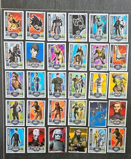 Star Wars The Clone Wars Sammelkarten STAR WARS FORCE Attack Sammelkarten Trading Cards Topps 30 Stück EUR 1