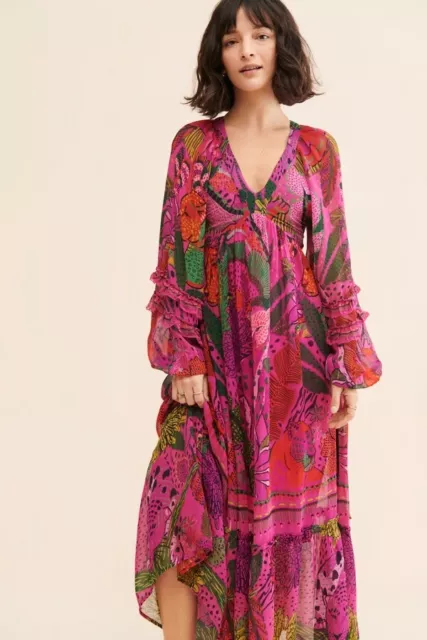 Farm Rio Pink Cool Leopard Maxi Dress - NWT - M