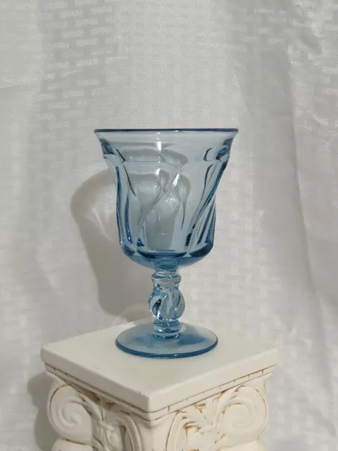 Water Goblet Fostoria Glass Jamestown Blue Swirl Pattern 5 7/8" Great Condition