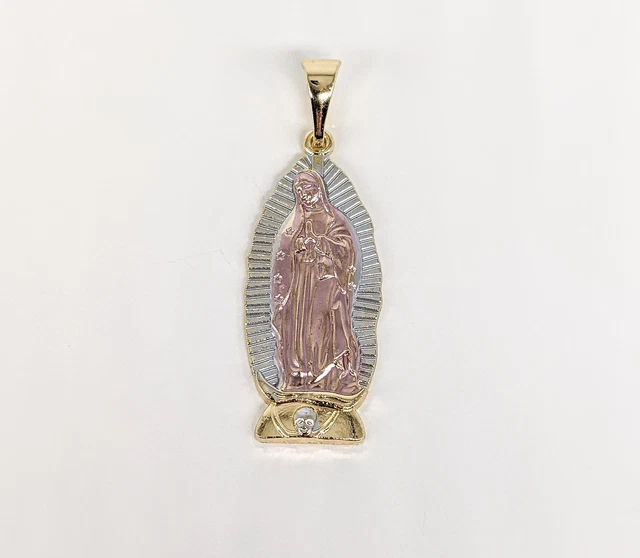 Gold Plated My Lady Virgin Mary Pendant Oro Laminado Virgen de Guadalupe Medalla