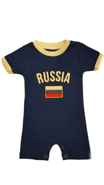 Russia Baby Bodysuit Cotton Soccer Futbol Jersey Flag T-Shirt All Seasons Infant
