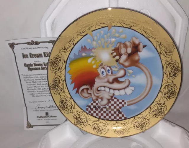 1999 Hamilton Collection Plate ICE CREAM KID Grateful Dead Stanley Mouse Art