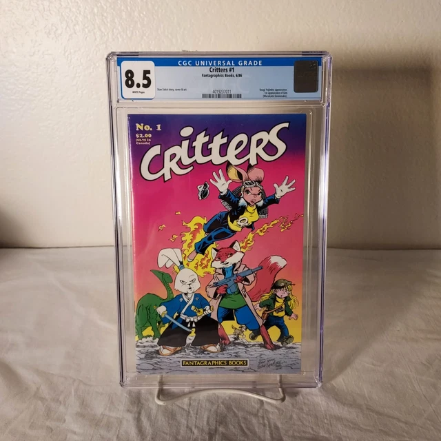 CRITTERS #1 CGC 8.5 Fantagraphics 1986 USAGI YOJIMBO Appearance
