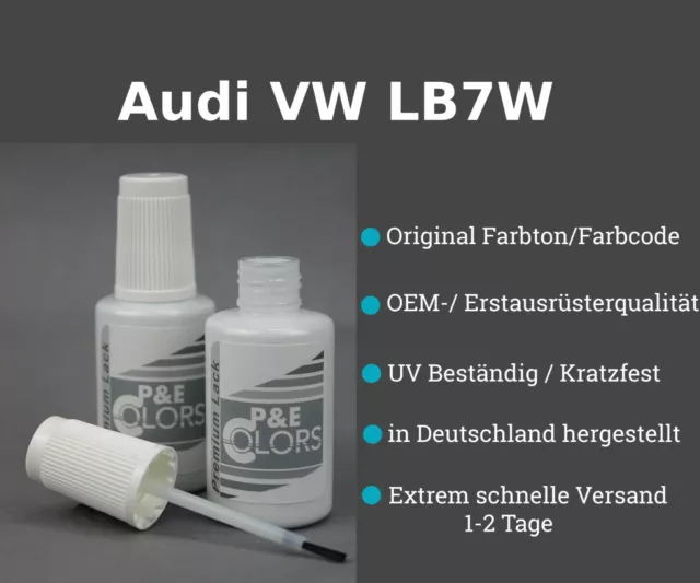 Lackstift-Set für Audi VW TUNGSTEN SILVER MET LB7W 2x20ml inkl. Tupfer 2