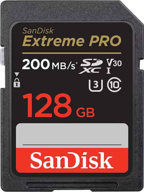 SanDisk 128GB Extreme PRO scheda Sd SDXC fino a 200 MB/s UHS-I Class 10 U3 V30