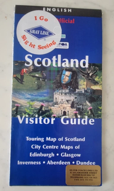 Vintage 1997  ~ Scotland Visitor Guide Gray Line Sight seeing Map